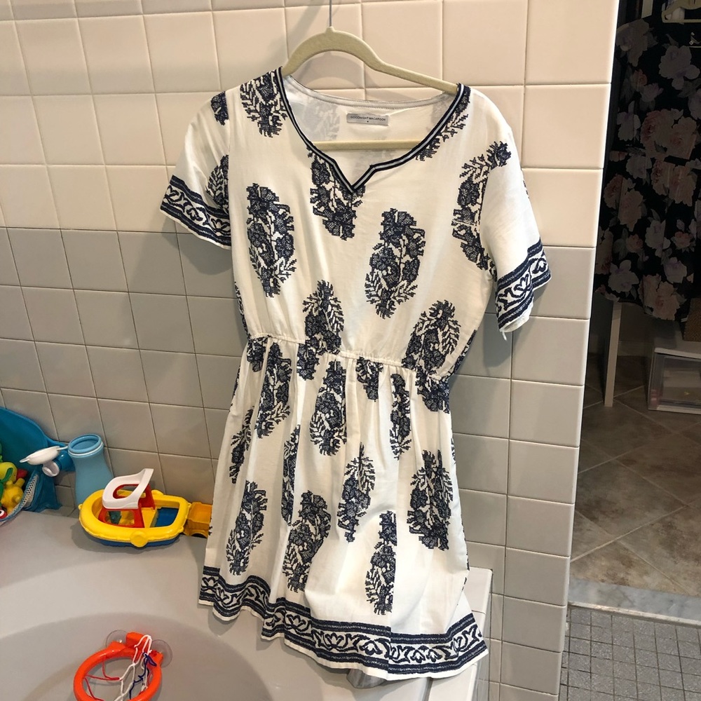 Navy and white summer dress